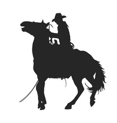 Cowboy with lasso riding a horse Royalty Free Vector Image