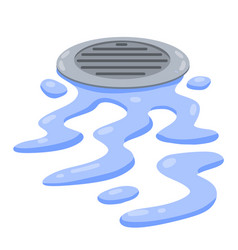 Drain in plumbing sink hole on floor Royalty Free Vector