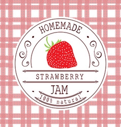 Jam label design template for raspberry dessert Vector Image