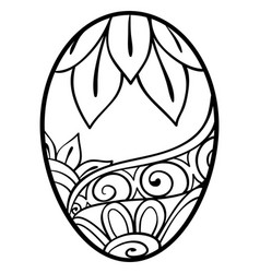 Adult coloring bookpage an easter egg image Vector Image