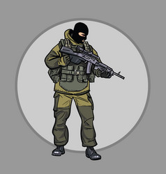 Soldier With Gun Warrior Special Forces Royalty Free Vector