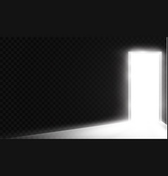 Open The Door In A Dark Room With Light Ping Vector Image