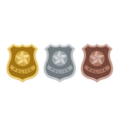 Police badge isolated on white Royalty Free Vector Image
