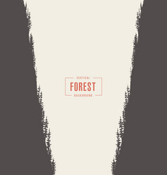 Vertical pine forest drawn sketch Royalty Free Vector Image