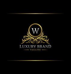 Royal beauty logo with s letter luxury gold Vector Image