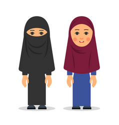 Muslim woman or arab woman cartoon character Vector Image