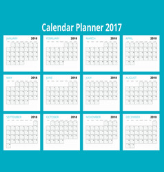 2018 calendar print template spiral calendar set Vector Image