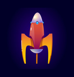 Retro space rocket ship icon set in a flat Vector Image