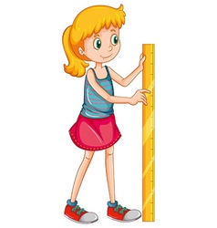 Canadian girl with measuring ruler Royalty Free Vector Image