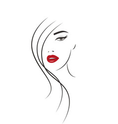 Logo beautiful woman with long hair Royalty Free Vector