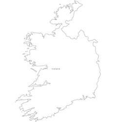 Ireland black white map Royalty Free Vector Image