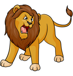 A cute cartoon lion roaring Royalty Free Vector Image