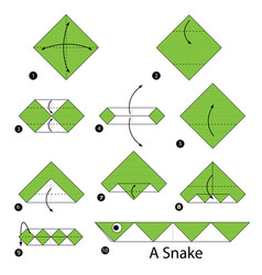 Step instructions how to make origami a turtle Vector Image