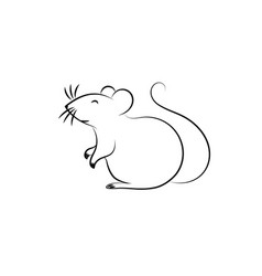 Chinese rat zodiac 2020 black color Royalty Free Vector