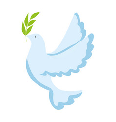 Dove of peace flying with olive branch Royalty Free Vector