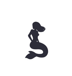 Mermaid silhouette isolated on white Royalty Free Vector