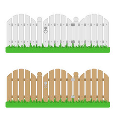 Wooden fence and gate Royalty Free Vector Image