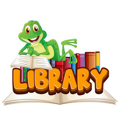 A smiling frog reading a book Royalty Free Vector Image