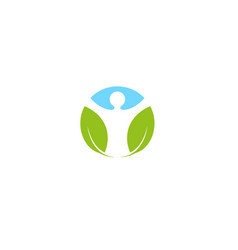 Leaf people logo template Royalty Free Vector Image