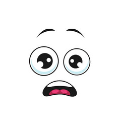 Shocked emoticon expression puzzled emoji icon Vector Image