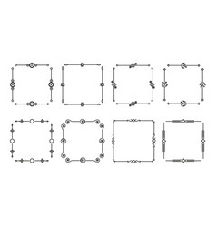 Black flat frames square divider on isolated white