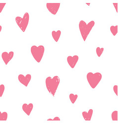 Hand drawn seamless pattern with hearts doodle Vector Image