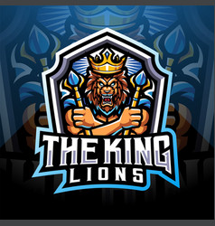 King esport mascot logo design Royalty Free Vector Image