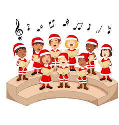 Choir girls and boys singing a song Royalty Free Vector