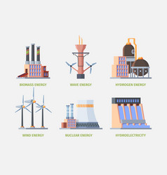 Renewable energy infographic hydro power station Vector Image