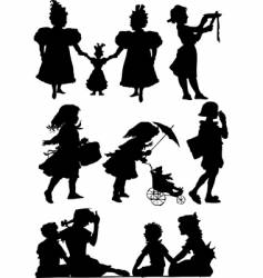 Children silhouettes Royalty Free Vector Image