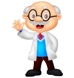 Professor cartoon waving hand Royalty Free Vector Image