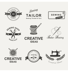Vintage tailor labels emblems and logo set Vector Image