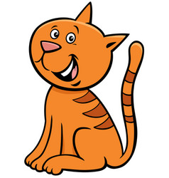 Funny yellow cat cartoon animal character Vector Image