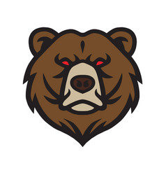 Angry bear roaring logo mascot template Royalty Free Vector