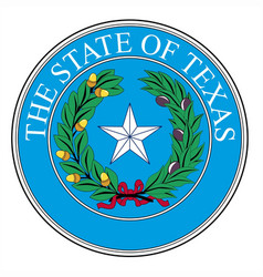 Texas state governor seal Royalty Free Vector Image