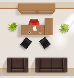 Furniture top view planning decoration schemes Vector Image