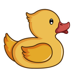 Rubber yellow duck toy symbol or icon cartoon Vector Image