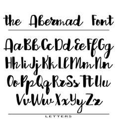 Hand drawn alphabet calligraphy letters Royalty Free Vector