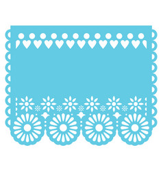 Papel picado template design in blue Royalty Free Vector