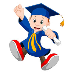 Happy Boy After Graduation Royalty Free Vector Image