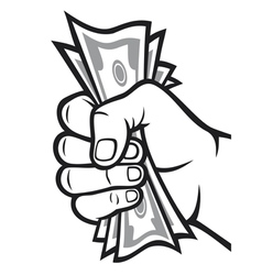 Hand holding money drawing Royalty Free Vector Image