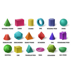 3d geometric shapes Royalty Free Vector Image - VectorStock