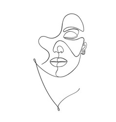 Minimal woman face Royalty Free Vector Image - VectorStock