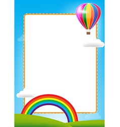 Rainbow on nature background with green grass Vector Image