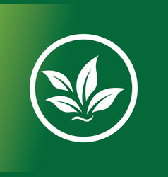 Green leaf swirl organic logo Royalty Free Vector Image