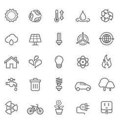 Power Symbol Line Icon Set Royalty Free Vector Image