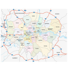 Map greater london uk Royalty Free Vector Image