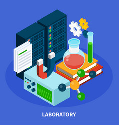 Science isometric concept Royalty Free Vector Image