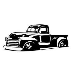 Old classic truck logo Royalty Free Vector Image