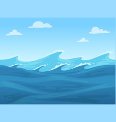 Ocean surface wave seamless underwater cartoon Vector Image